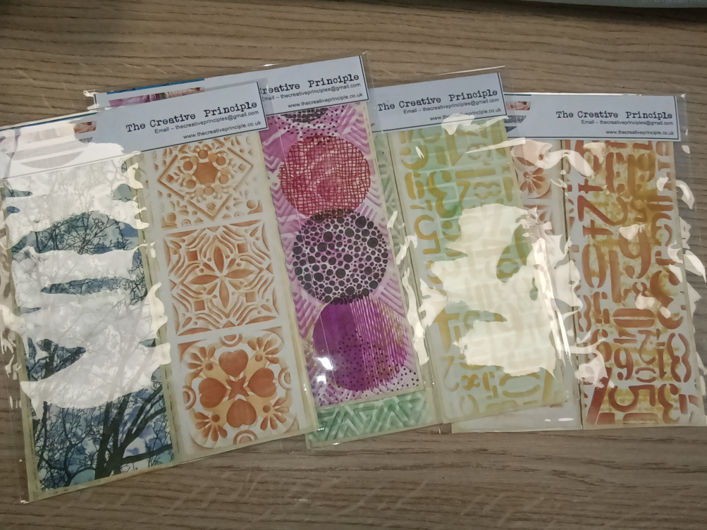 pack of four stencilled stickers